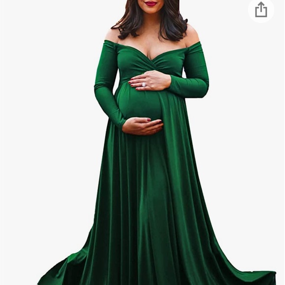 Amazon Dresses & Skirts - Saslax Maternity Off Shoulders Half Circle Gown